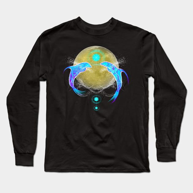 DOLPHINS CONSCIOUSNESS Long Sleeve T-Shirt by KARMADESIGNER T-SHIRT SHOP